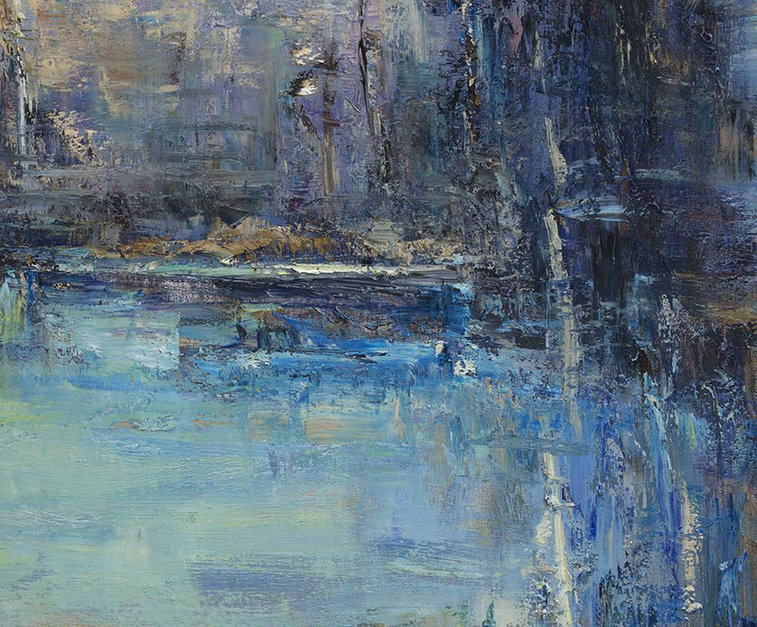 Extra Large Abstract Painting Yellow,Blue,Dark Blue.etc